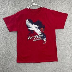 Red‎ River New Mexico Men L Red Skiing Vacation Souvenir Short Sleeve Tee